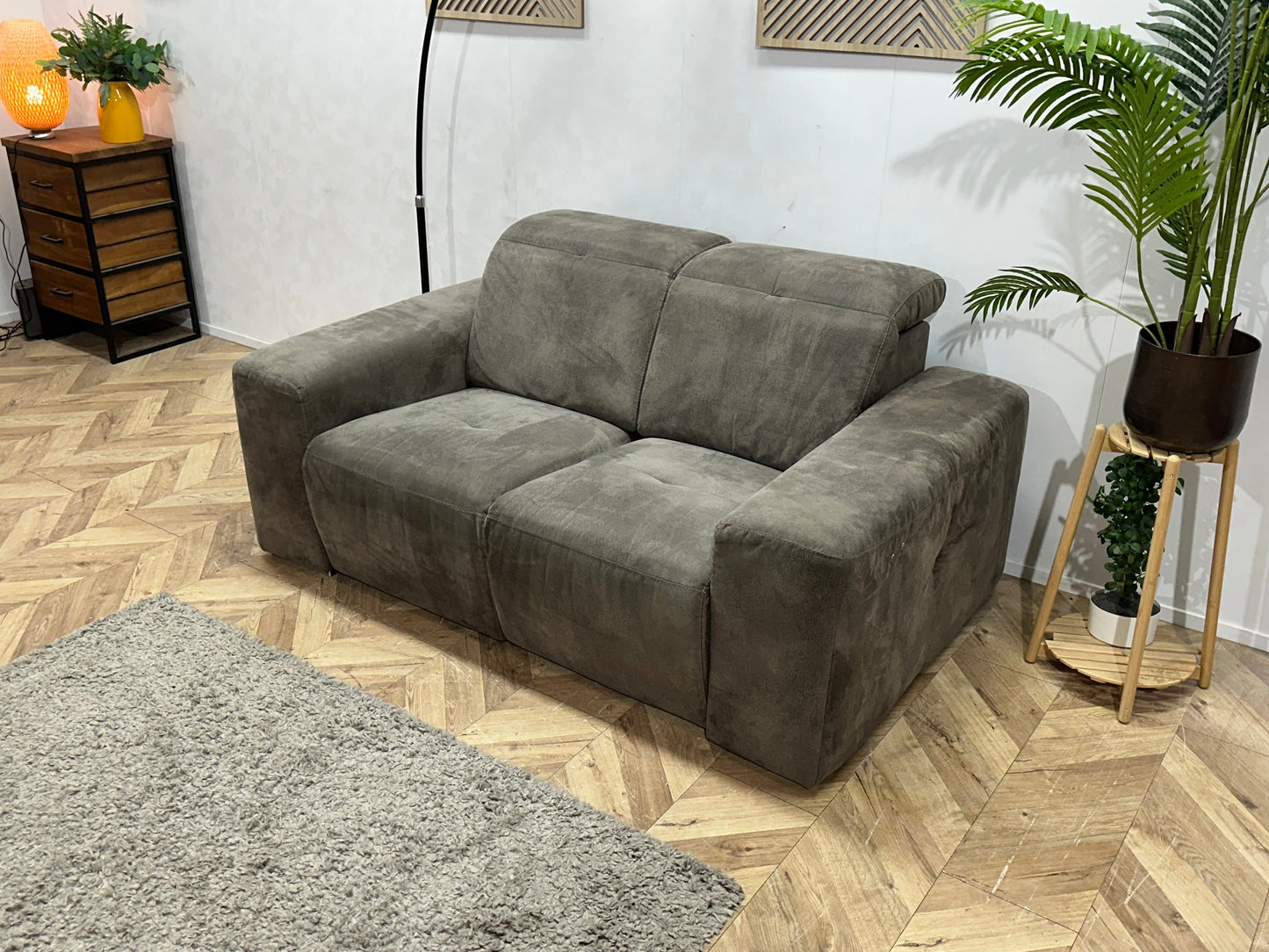 Antraciet Suède Stoffen 2.5-Zits Zetel ~ Relaxfunctie