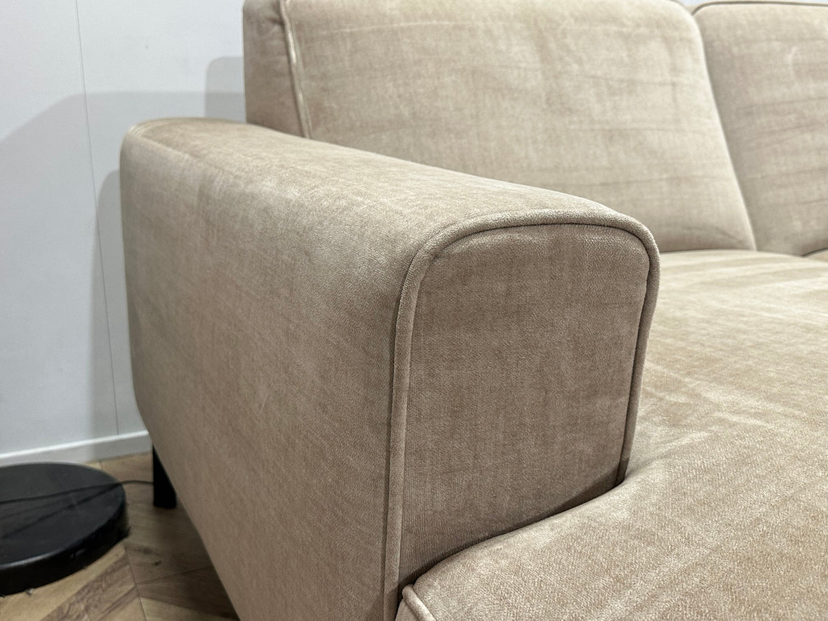 Crème/Beige Velvet U Zetel ~ Vaste Kussens