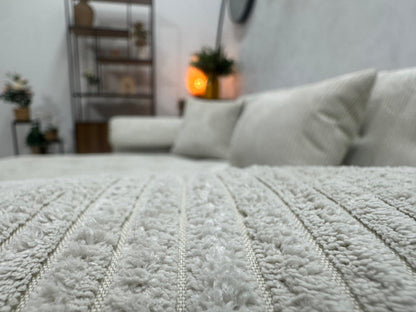 !Showroommodel! Witte Ribstof U Zetel