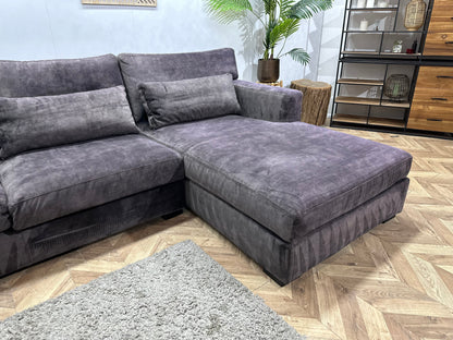 Antraciet Velvet Hoekzetel ~ Losse Kussens Met Afneembare Hoezen