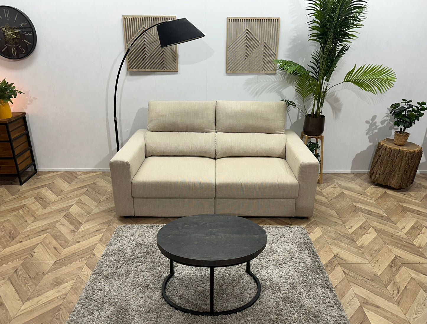 Beige 2.5-Zits Zetel ~ Verstelbare Hoofdsteunen