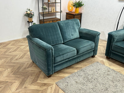 Blauwe Velvet Zetels Set ~ Vaste Kussens