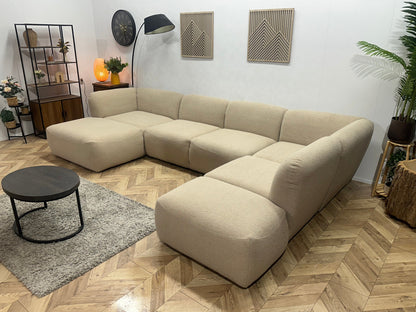 !Showroommodel! Beige Bouclé Stoffen U Zetel