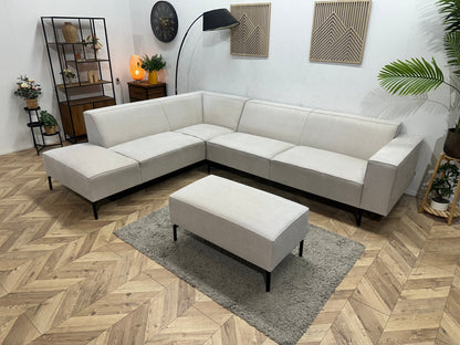 By Sidde Licht Grijze Hoekzetel Inc Hocker ~ Vaste Kussens