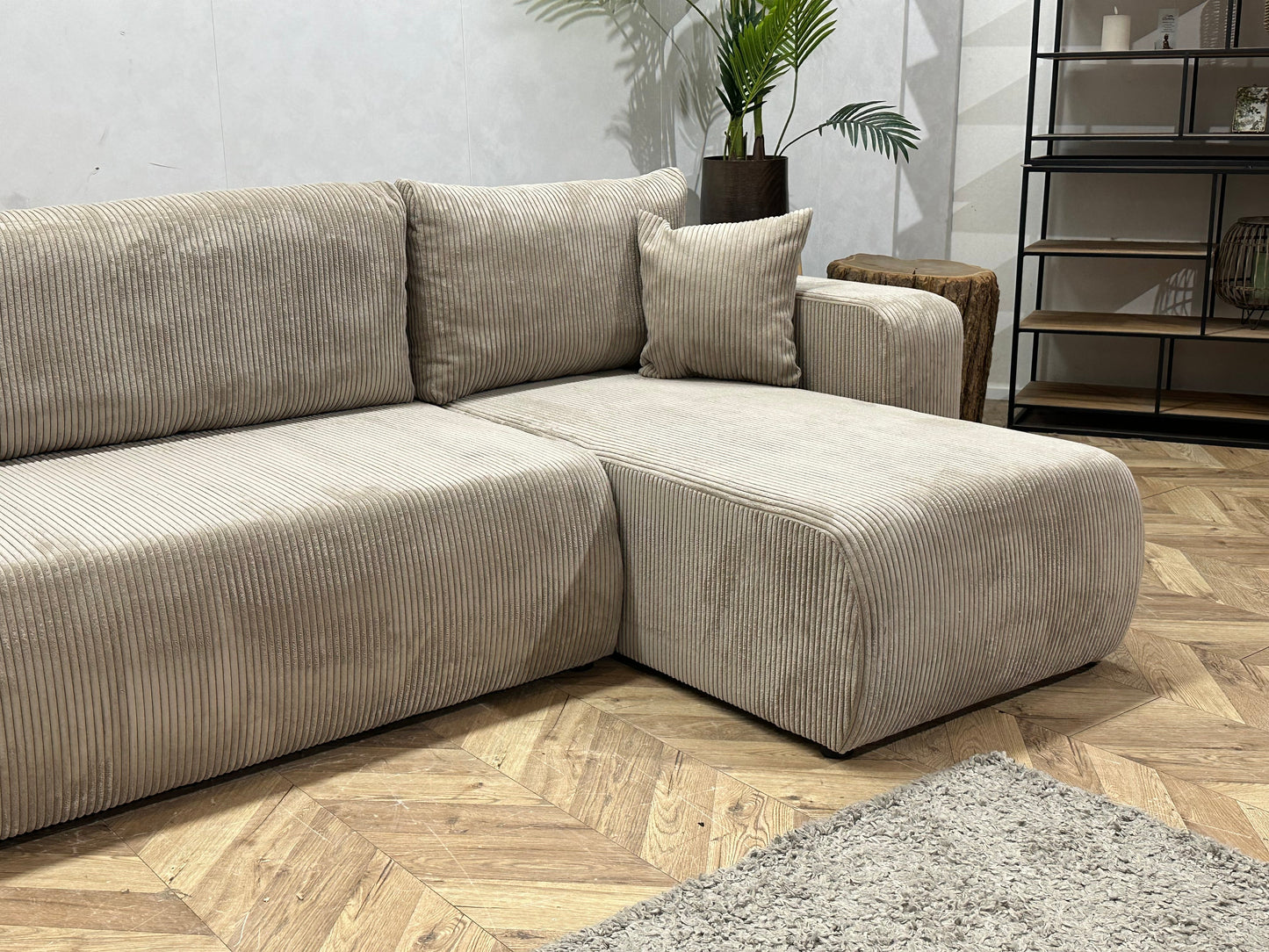 !Showroommodel! Licht Bruine Ribstof U Zetel