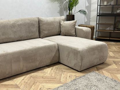 !Showroommodel! Licht Bruine Ribstof U Zetel