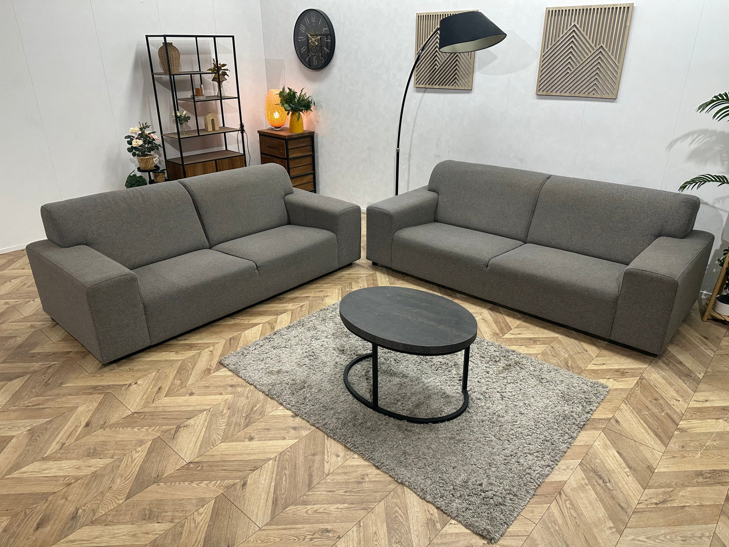 Grijze Zetels Set ~ Vaste Kussens