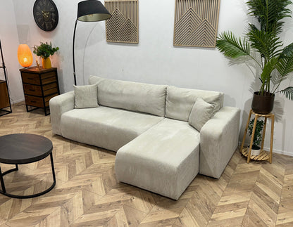 !Showroommodel! Witte Ribstof Hoekzetel