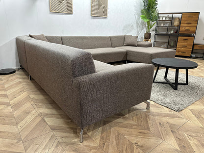 IN.HOUSE Bruine Stoffen U Zetel ~ Vaste Kussens