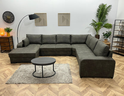 !Showroommodel! Antraciet Suède Stoffen U Zetel
