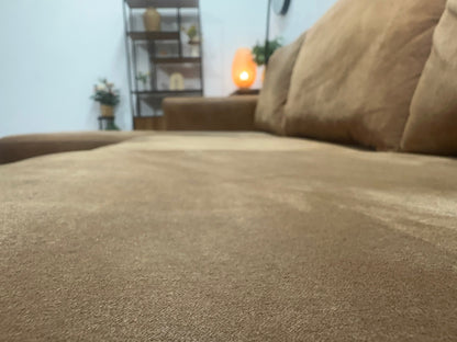 Umix Cognac Bruine Suède Stoffen Hoekzetel ~ Losse Kussens Met Afneembare Hoezen