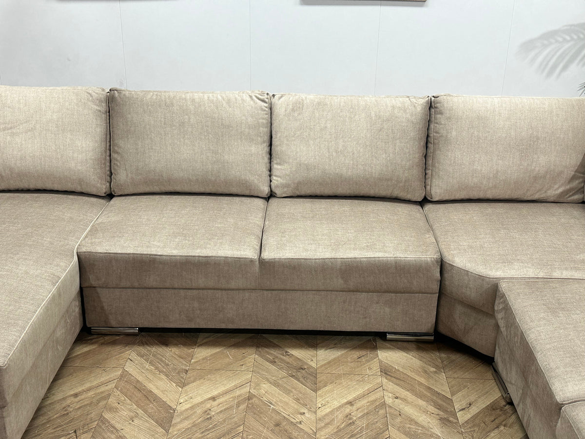 !Showroommodel! Beige Velvet U Zetel