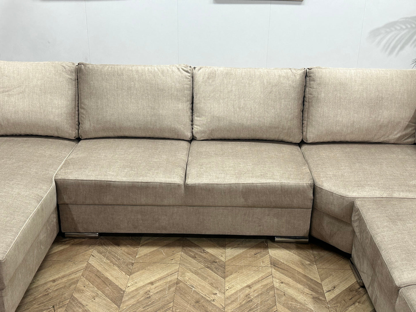 !Showroommodel! Beige Velvet U Zetel