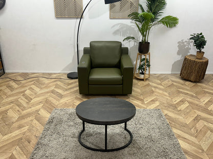 !Nieuw! Montèl Groene Echt Lederen Fauteuil ~ Elektrisch Verstelbare Zithoogte (4 Stuks Beschikbaar)
