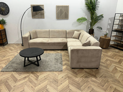 !Showroommodel! Crème/Beige Velvet Hoekzetel