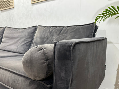 Be Pure Antraciet Velvet Inc Hocker ~ Inruilvoordeel