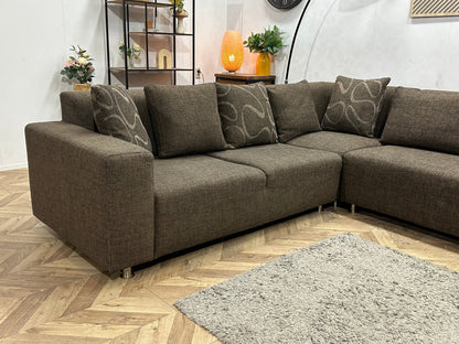 Bruine Hoekzetel ~ Losse Rugkussens  Met Afneembare Hoezen