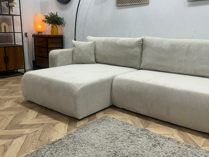!Showroommodel! Witte Ribstof Hoekzetel