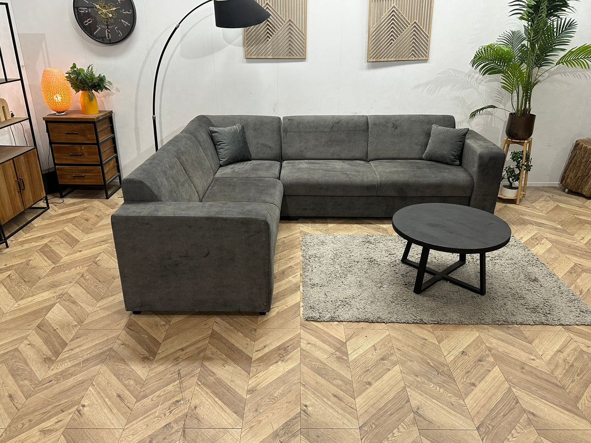 !Showroommodel! Grijze Velvet Hoekzetel