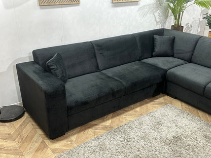 !Showroommodel! Zwarte Velvet Hoekzetel