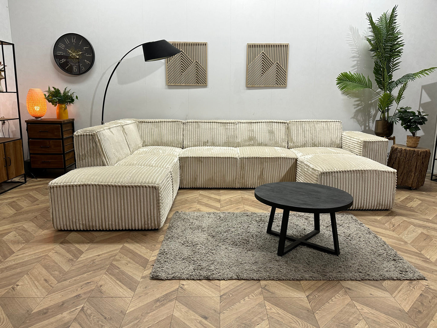 !Showroomodel! Witte Ribstof U Zetel
