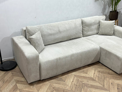 !Showroommodel! Witte Ribstof Hoekzetel