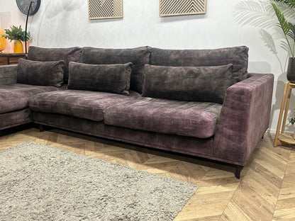 Room108 Antraciet Velvet Hoekzetel ~ Losse Kussens Met Afneembare Hoezen