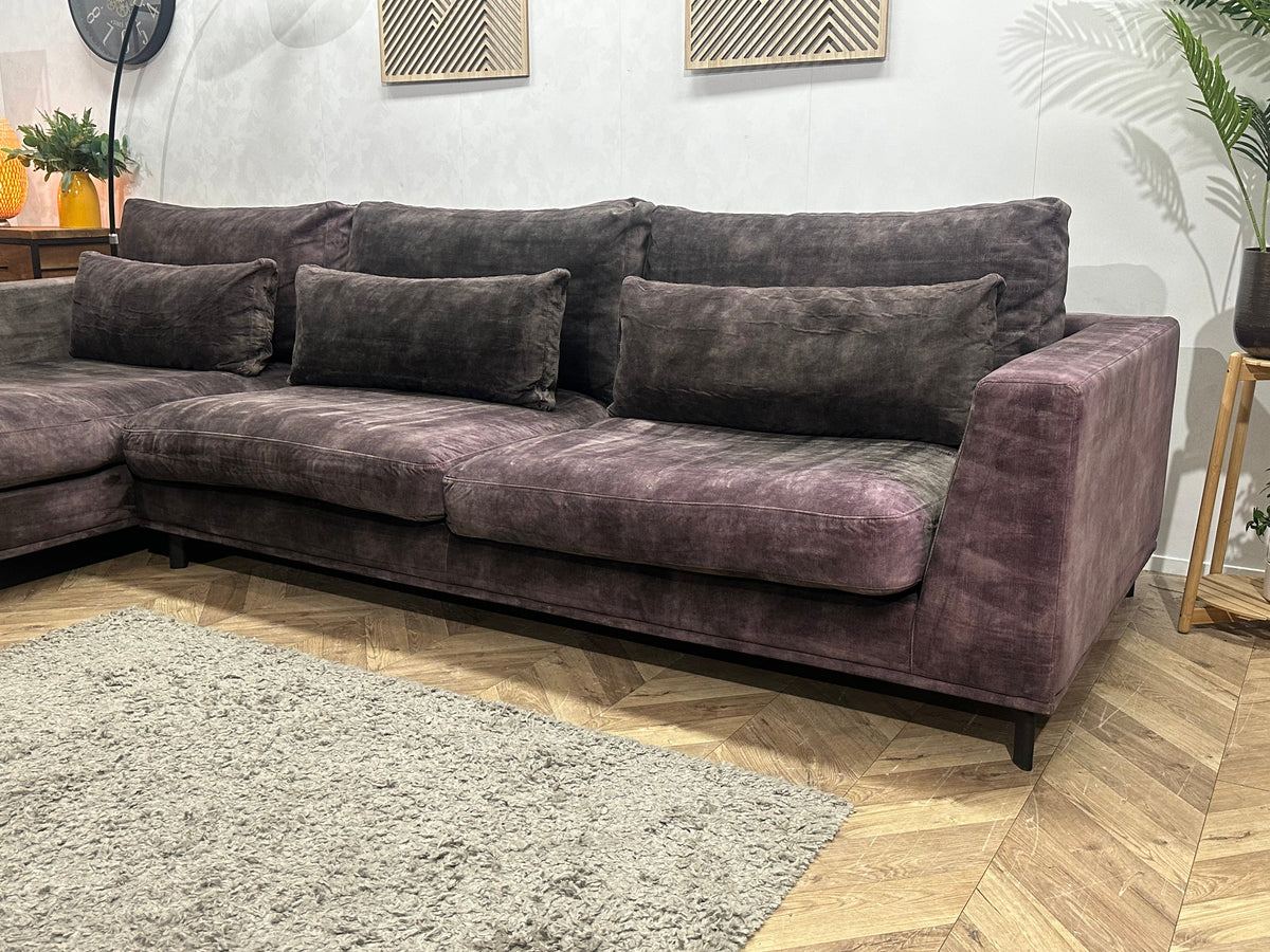 Room108 Antraciet Velvet Hoekzetel ~ Losse Kussens Met Afneembare Hoezen