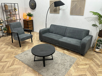 Grijze Suède Stoffen Zetels Set ~ Vaste Kussens