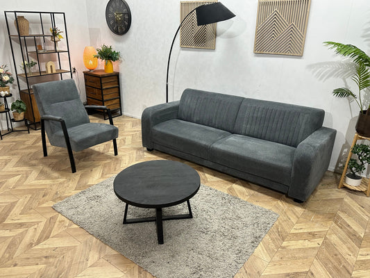 Grijze Suède Stoffen Zetels Set ~ Vaste Kussens