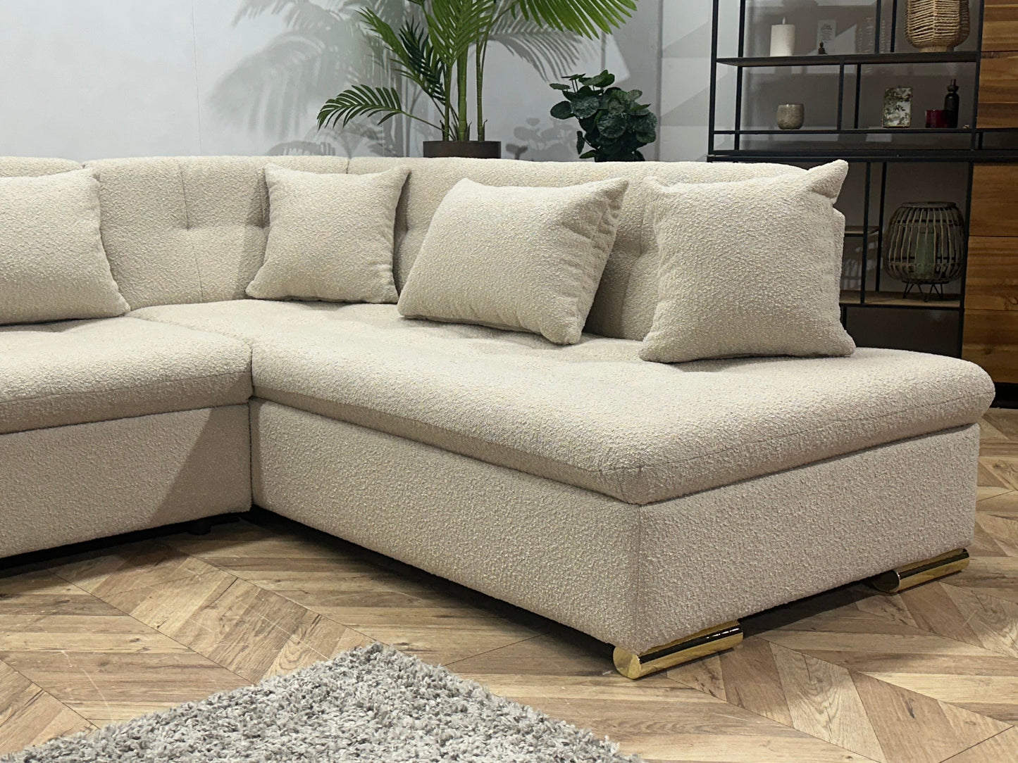 !Showroommodel! Witte/Crème Bouclé U Zetel