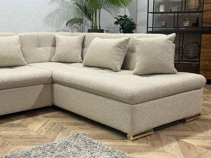 !Showroommodel! Witte/Crème Bouclé U Zetel