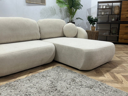 !Showroommodel! Witte/Crème Suède Stoffen Hoekzetel