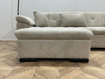 !Showroommodel! Witte/Crème Ribstof U Zetel