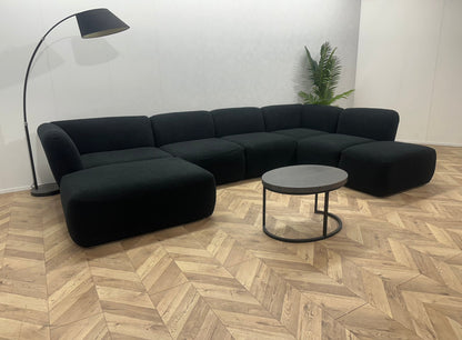 !Showroommodel! Zwarte Bouclé Stoffen U Zetel