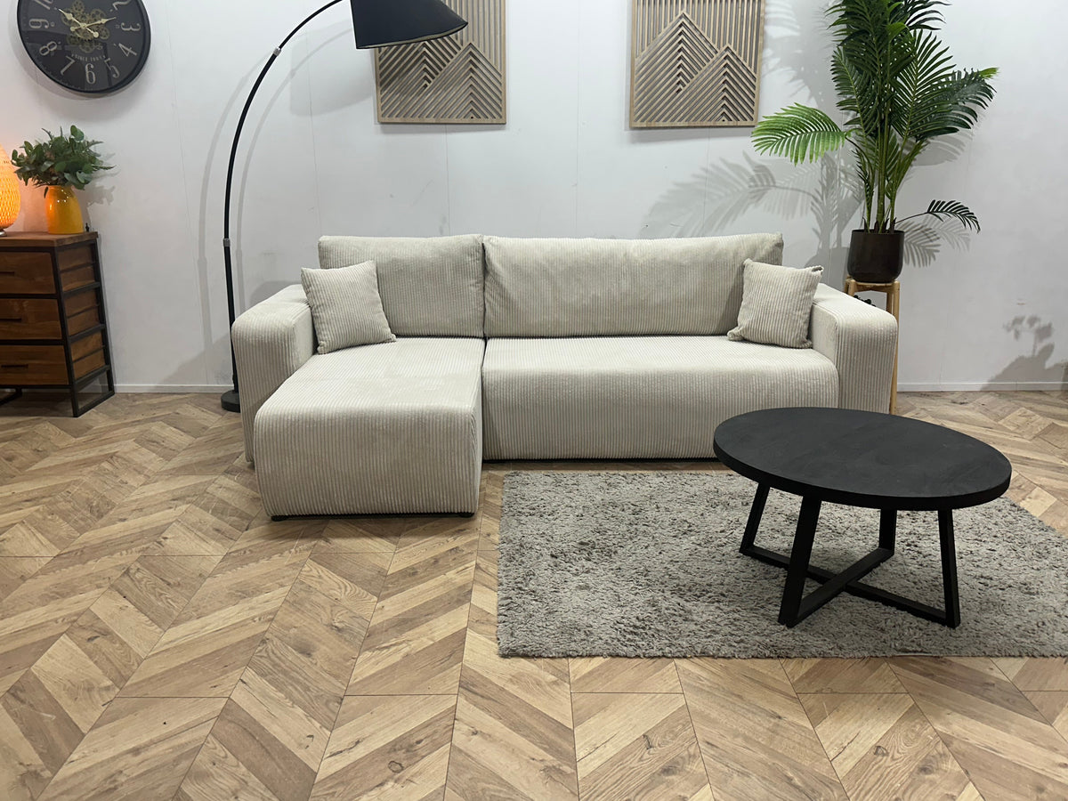 !Showroommodel! Witte Ribstof Hoekzetel ~ Meerdere Opstellingen