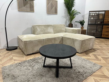 !Showroommodel! Witte/Crème Ribstof Design Hoekzetel