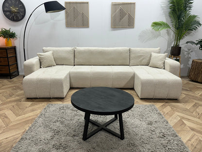 !Showroommodel! Witte Bouclé Stoffen U Zetel
