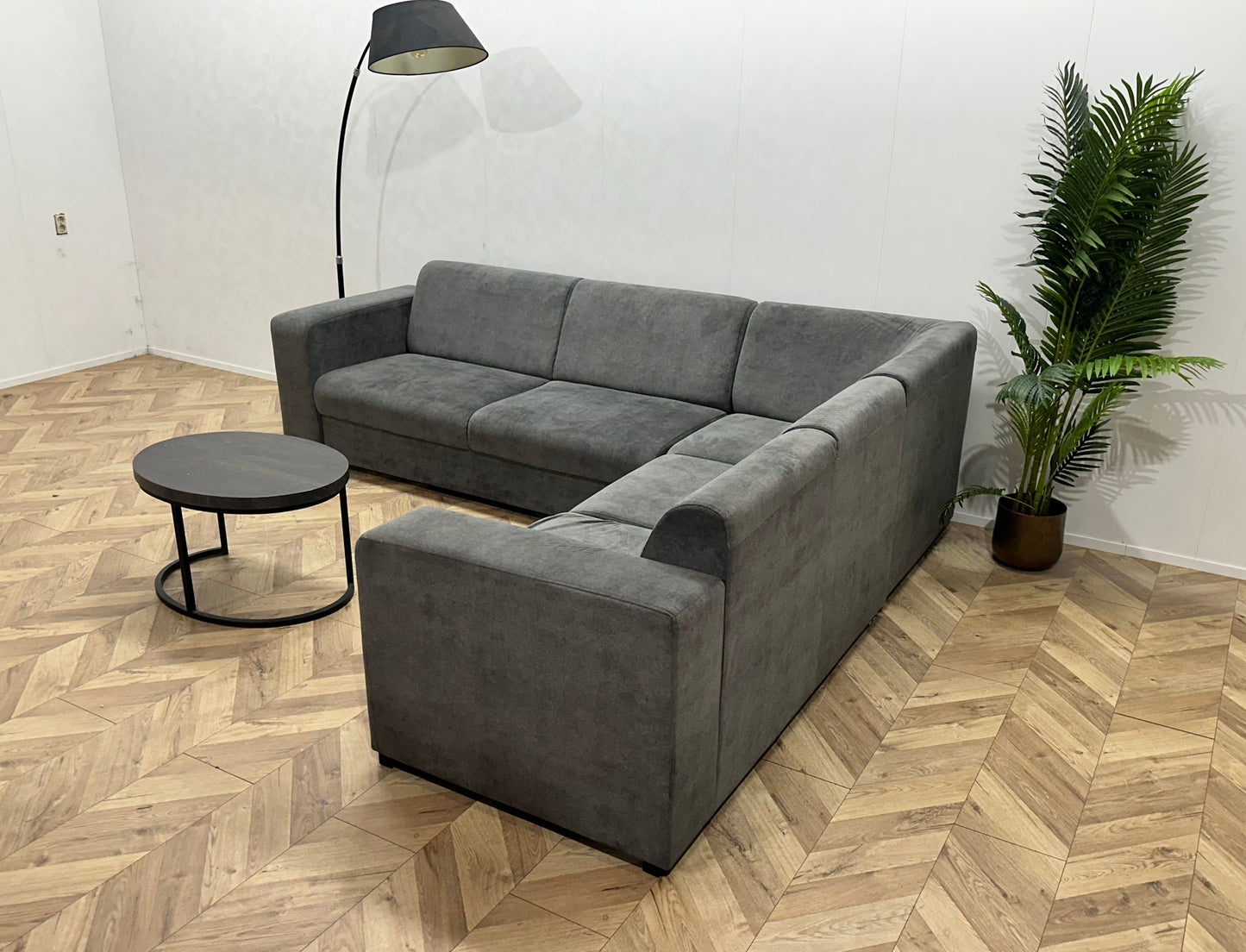 !Showroommodel! Antraciet Velvet Hoekzetel