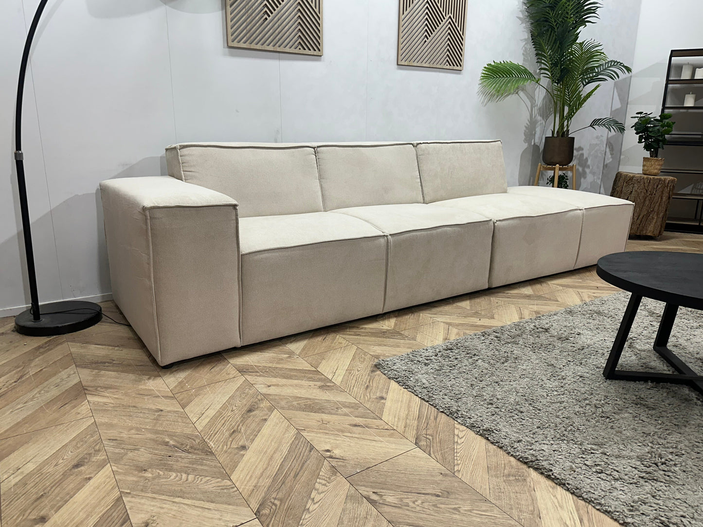!Showroommodel! Crème Suède Stoffen Design Zetel