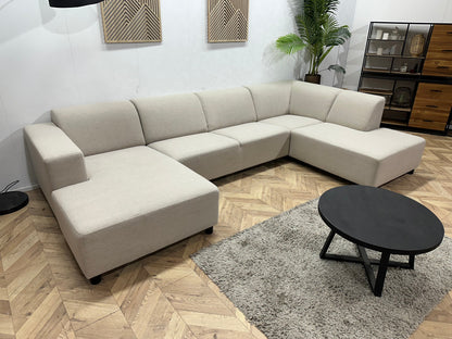SoTrue Beige Stoffen U Zetel ~ Vaste Kussens