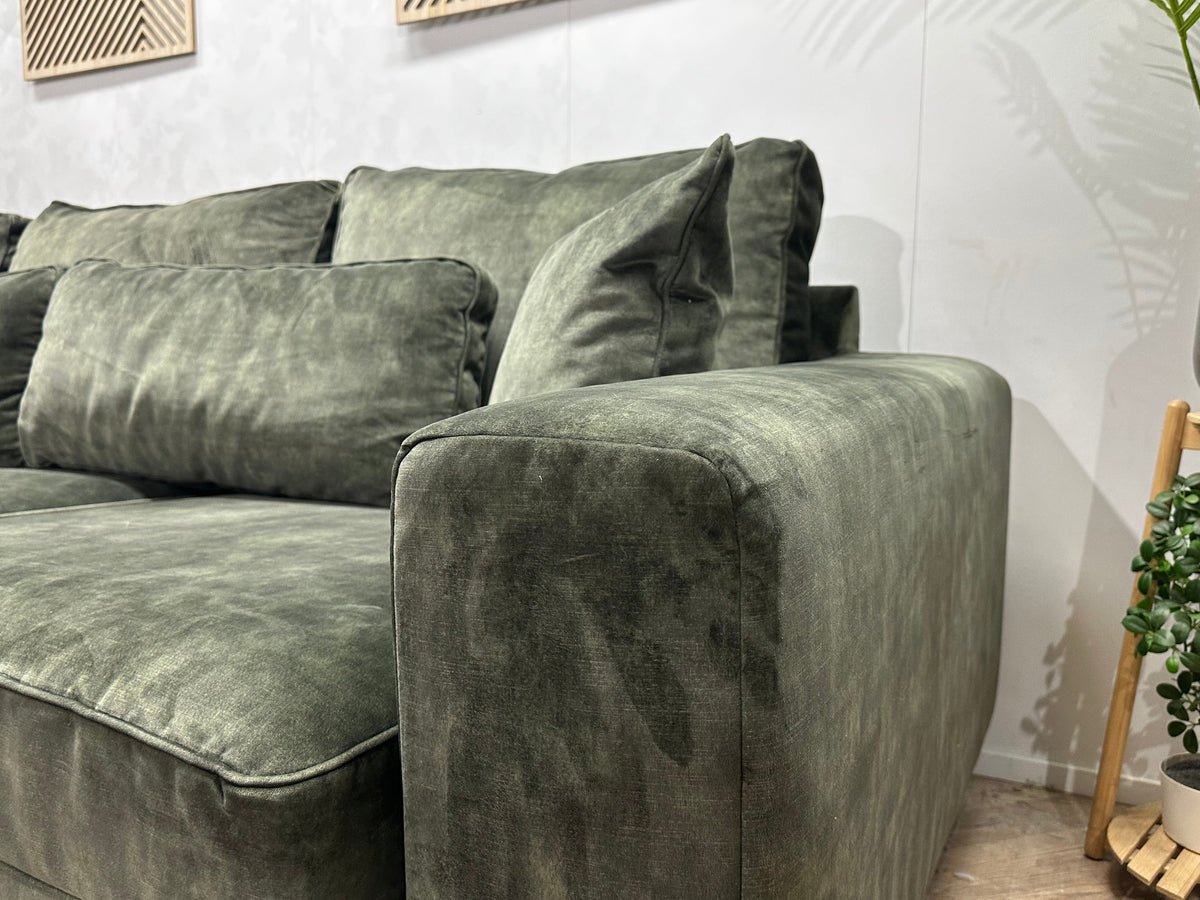 Donker Groene Velvet Hoekzetel ~ Losse Kussens Met Afneembare Hoezen