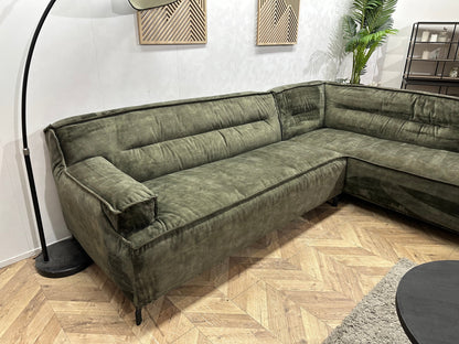 Groene Velvet Hoekzetel ~ Vaste Kussens