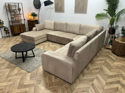 !Showroommodel! Beige Velvet U Zetel