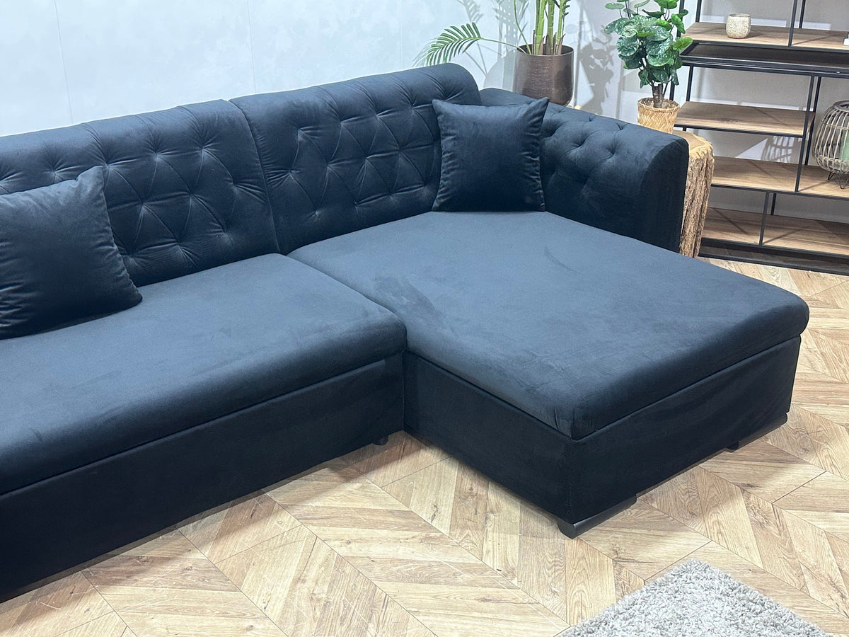 !Showroommodel! Zwarte Velvet U Zetel