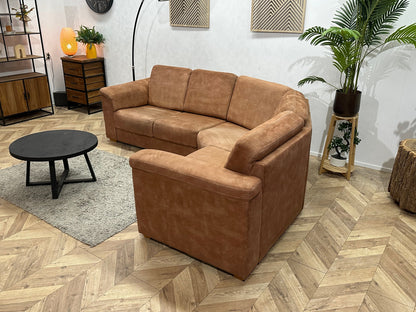 Cognac Bruine Suède Stoffen Hoekzetel ~ Vaste Kussens