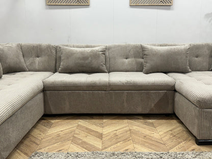 !Showroommodel! Licht Bruine Ribstof U Zetel