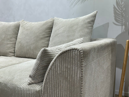 Witte Ribstof Hoekzetel ~ Losse Kussens Met Afneembare Hoezen