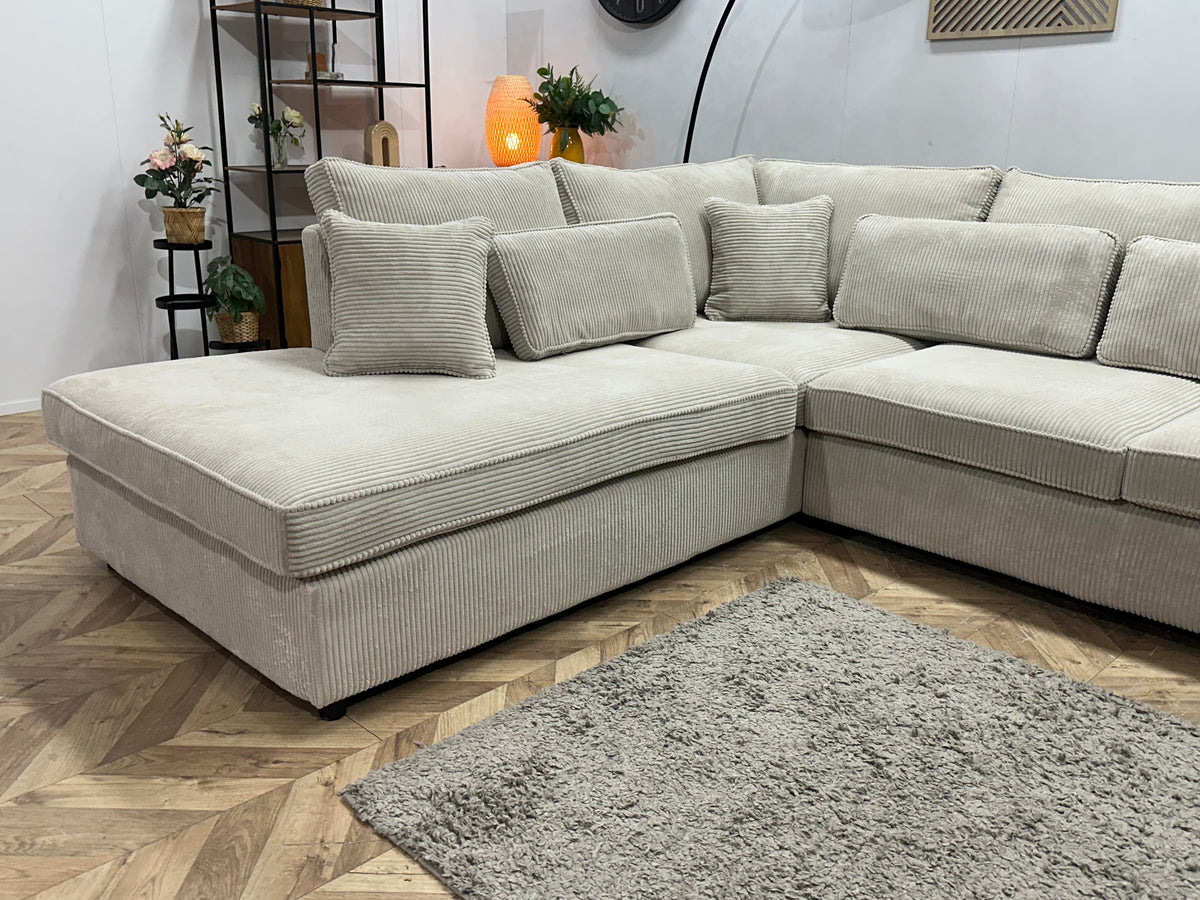 !Showroommodel! Witte Ribstof Hoekzetel