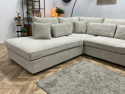 !Showroommodel! Witte Ribstof Hoekzetel